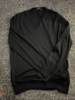 Ermenegildo Zegna Black V-Neck Sweater